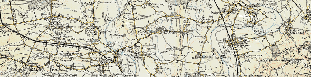 Old map of Baughton in 1899-1901