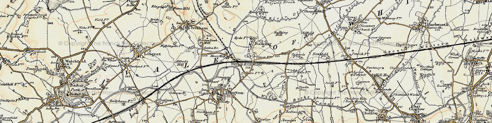 Old map of Baulking Hill in 1897-1899