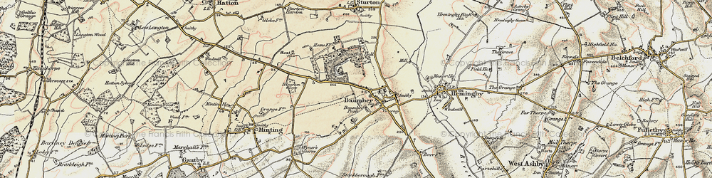 Old map of Baumber in 1902-1903