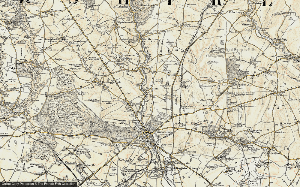 Old Map of Baunton, 1898-1899 in 1898-1899