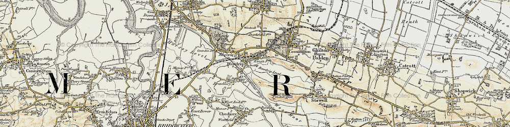 Old map of Bawdrip Level in 1898-1900