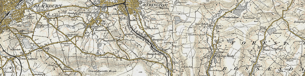 Old map of Baxenden in 1903