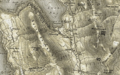Old map of Allt Suardal in 1909-1911