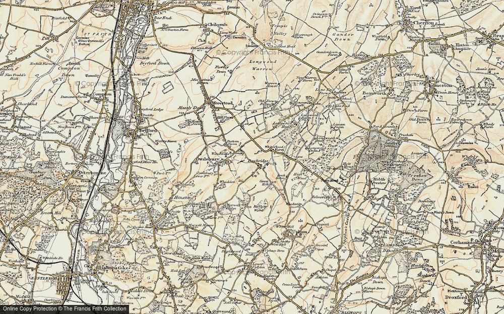 Old Map of Historic Map covering Baybridge Ho in 1897-1900