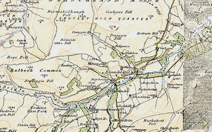 Old map of Blanchland Moor in 1901-1904