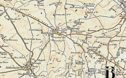 Old map of Baydon in 1897-1899