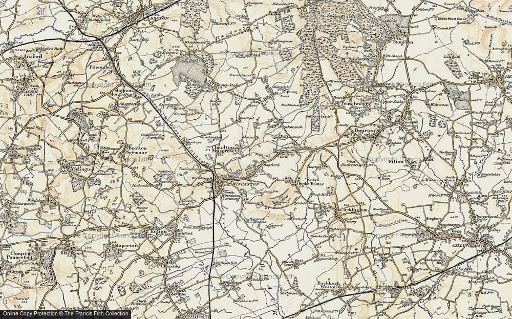 Old Map of Historic Map covering Bayford Lodge in 1897-1899
