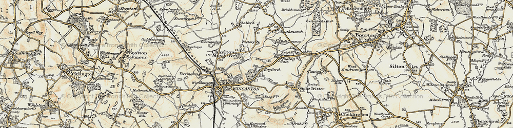 Old map of Bayford Lodge in 1897-1899