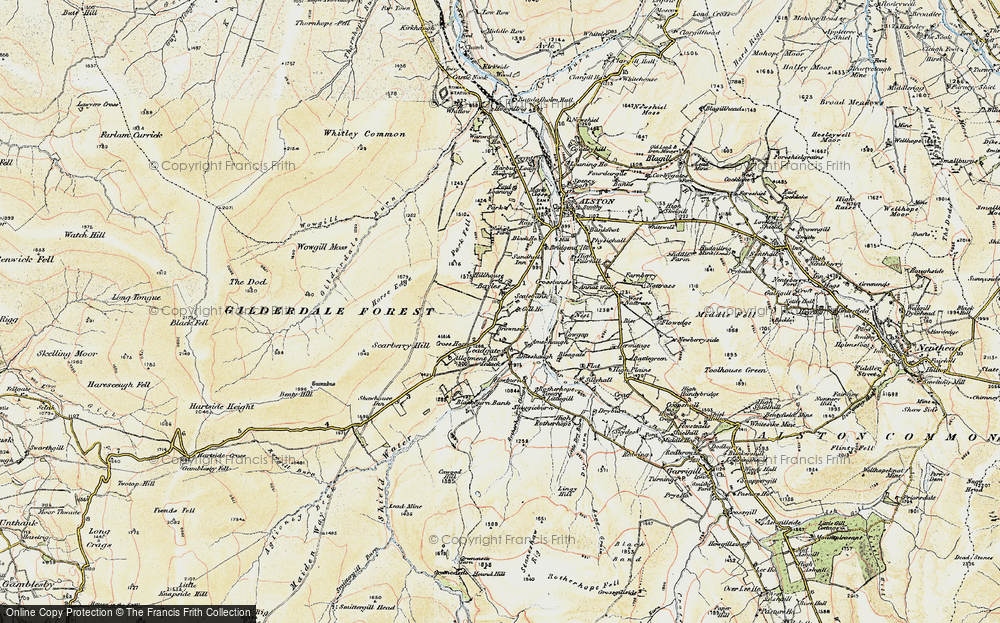 Old Map of Historic Map covering Brownside Moss in 1903-1904