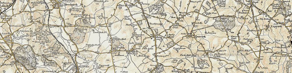 Old map of Baylis Green in 1901-1902