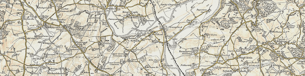 Old map of Baysham in 1899-1900