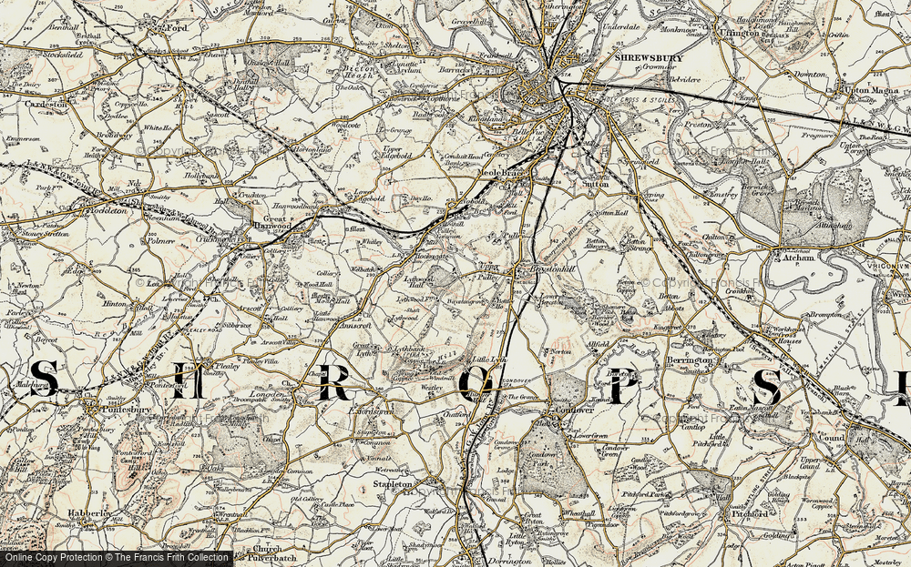 Old Map of Bayston Hill, 1902 in 1902
