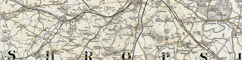 Old map of Bayston Hill in 1902