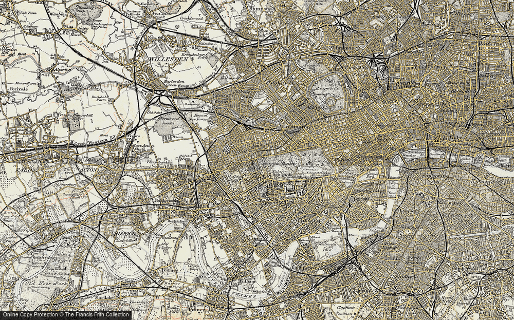 Old Map of Bayswater, 1897-1909 in 1897-1909