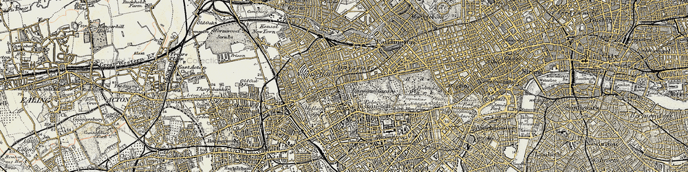 Old map of Bayswater in 1897-1909