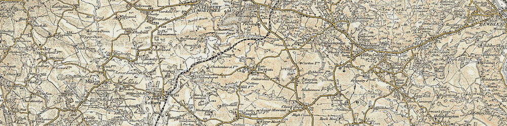 Old map of Bayton in 1901-1902