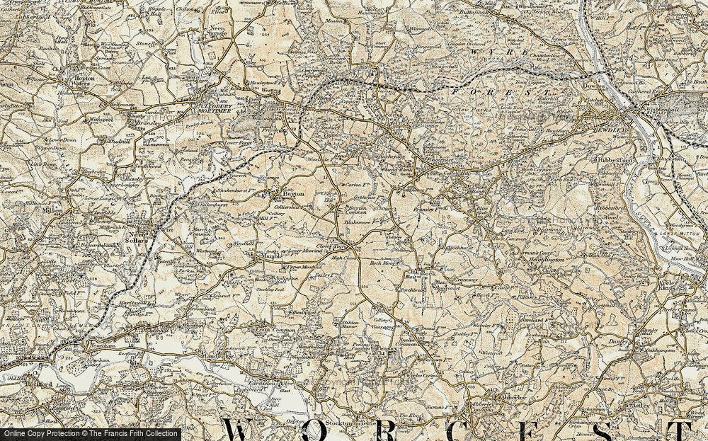Old Map of Bayton Common, 1901-1902 in 1901-1902