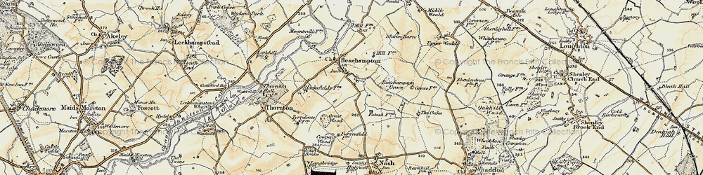 Old map of Beachampton in 1898-1901