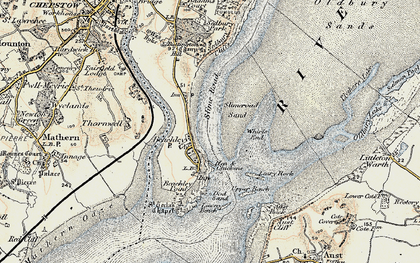 Old map of Beachley in 1899