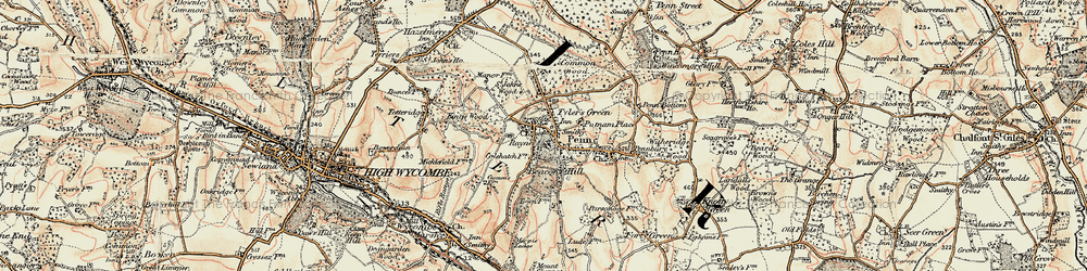 Old map of Beacon Hill in 1897-1898