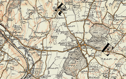 Old map of Butlers Court in 1897-1898