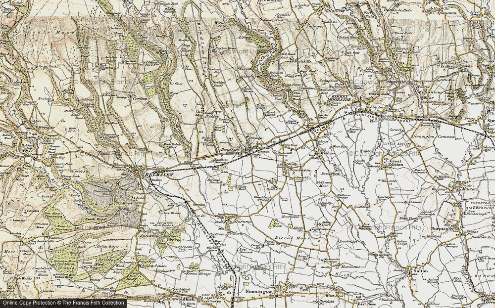 Old Map of Historic Map covering Boon Woods in 1903-1904