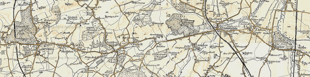 Old map of Beadlow in 1898-1901