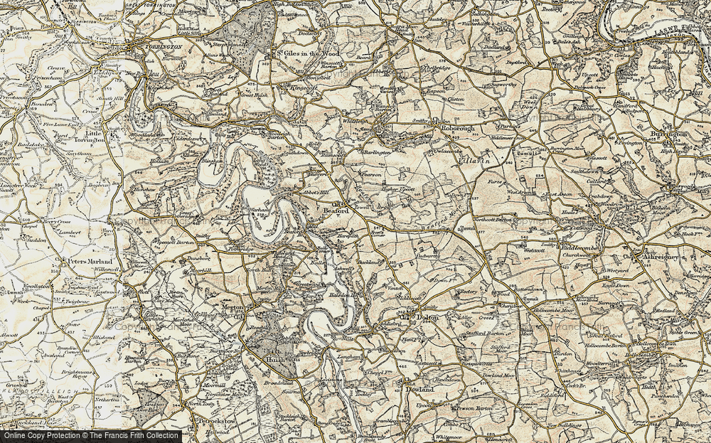 Old Map of Beaford, 1899-1900 in 1899-1900