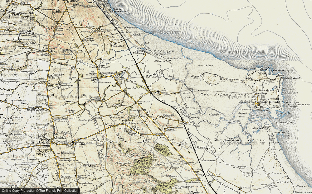 Old Map of Historic Map covering Beachcomber Ho in 1901-1903