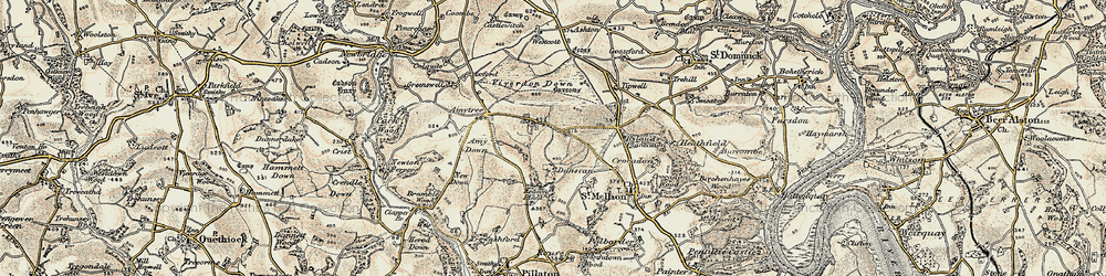 Old map of Amy Down in 1899-1900