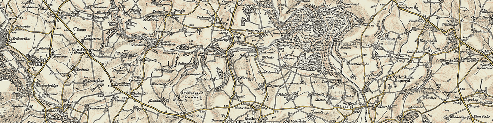 Old map of Wooda Bridge in 1899-1900
