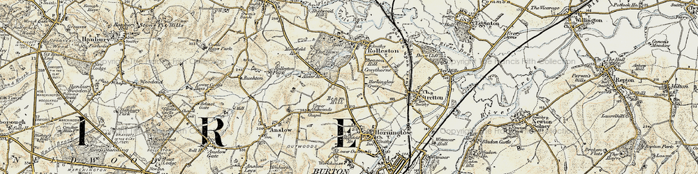 Old map of Beam Hill in 1902