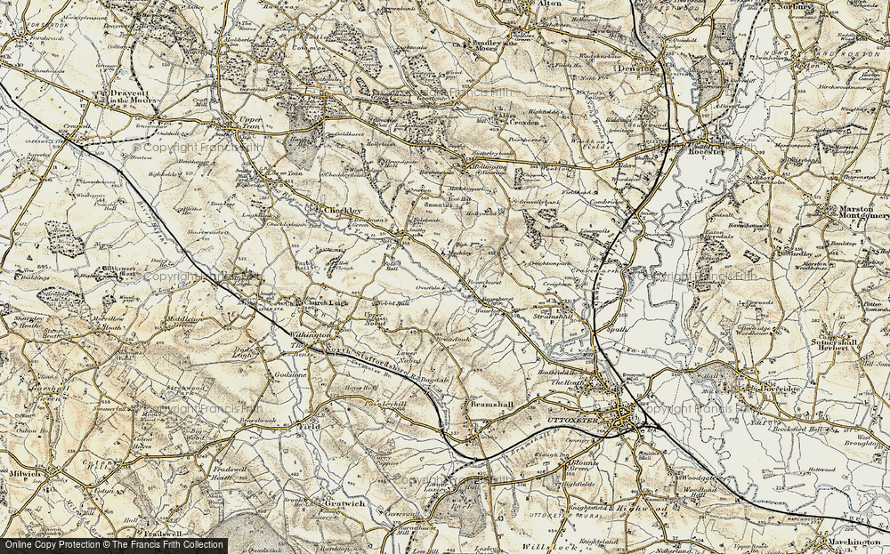 Old Map of Beamhurst, 1902 in 1902