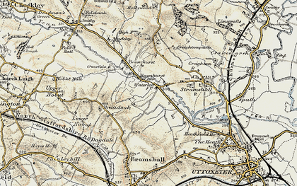 Old map of Beamhurst Lane in 1902