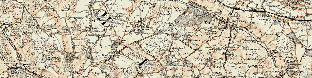 Old map of Beamond End in 1897-1898