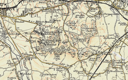 Old map of Bean in 1897-1898