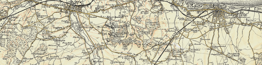 Old map of Bean in 1897-1898