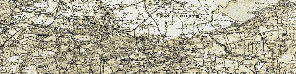 Old map of Beancross in 1904-1906