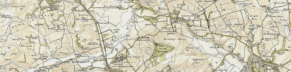 Old map of Beanley Plantation in 1901-1903