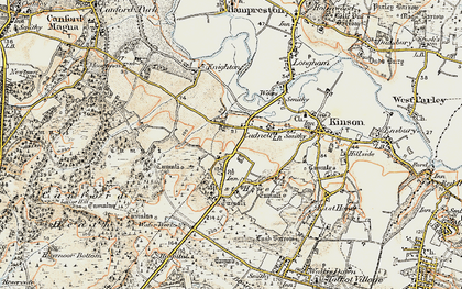 Old map of Bear Cross in 1897-1909