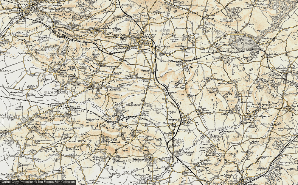 Old Map of Historic Map covering Whitecroft in 1899