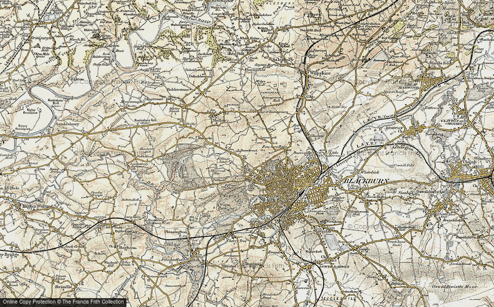 Old Map of Historic Map covering Billinge Scarr in 1903