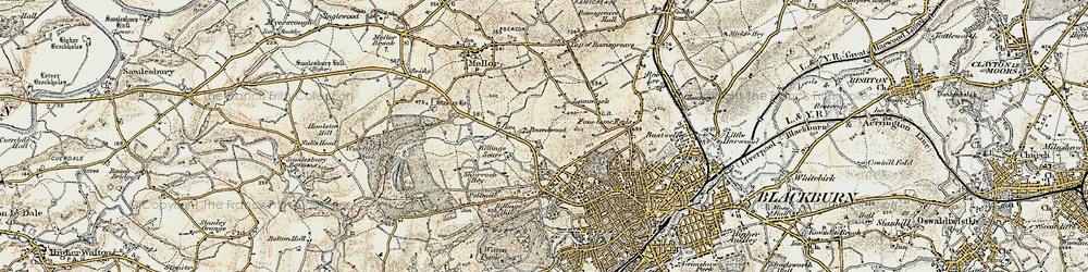 Old map of Billinge Scarr in 1903