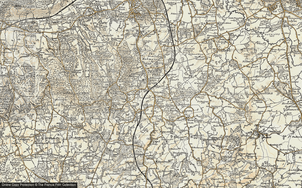 Old Map of Historic Map covering Wigmore in 1898-1909