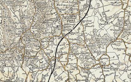 Old map of Beare Green in 1898-1909