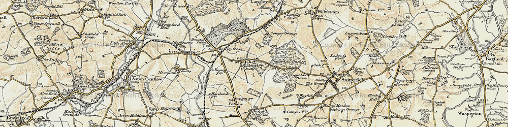 Old map of Bearley in 1899-1902