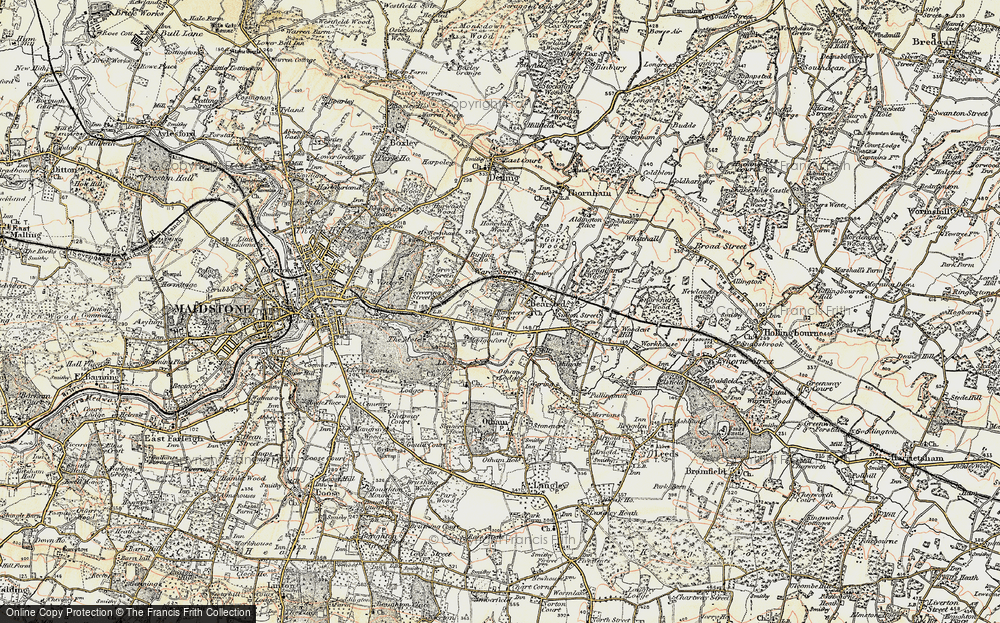 Old Map of Bearsted, 1897-1898 in 1897-1898