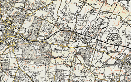 Old map of Bearsted in 1897-1898