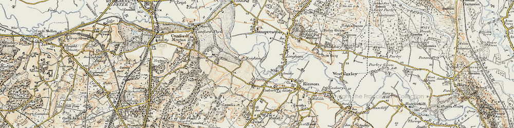 Old map of Bearwood in 1897-1909