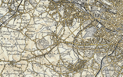 Old map of Bearwood in 1902